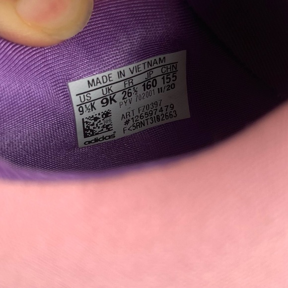 Adidas RapidaZen Lego I Pink Yellow FZ0397 Girls Sneakers Slip On Size US 9.5K - Picture 6 of 7